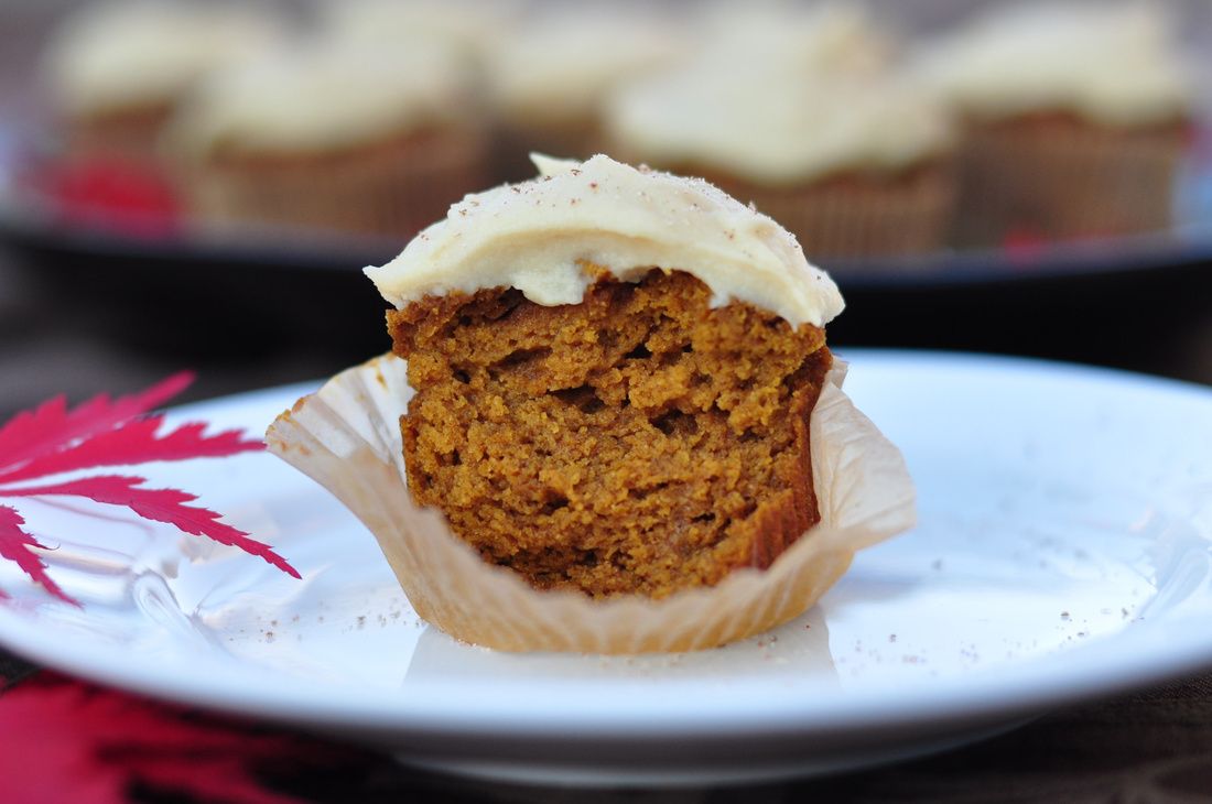 Grain-Free Pumpkin Cupcakes with Dairy-Free Cream Cheese Frosting