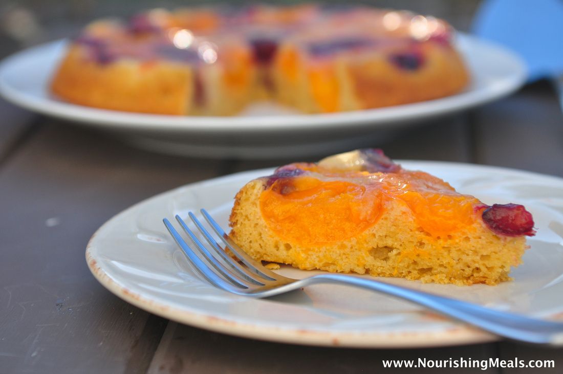 Apricot-Cherry Upside Down Cake (gluten-free, grain-free, nut-free)