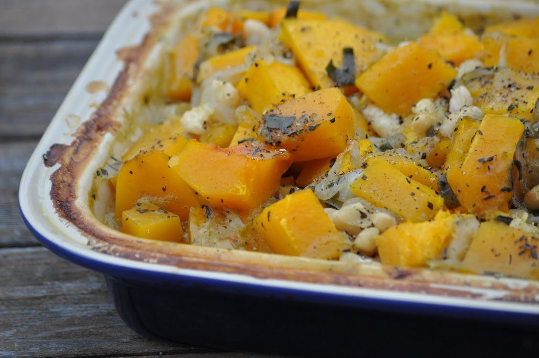 Butternut Squash Casserole with Sage and Shallots