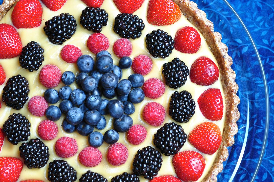 Raw Berry Tart with a Coconut Pastry Cream