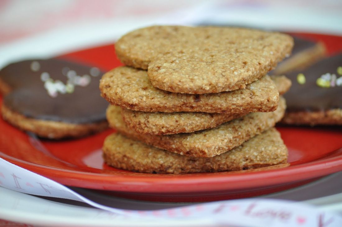 Vegan Gluten-Free Oatmeal Heart Cut-Out Cookies