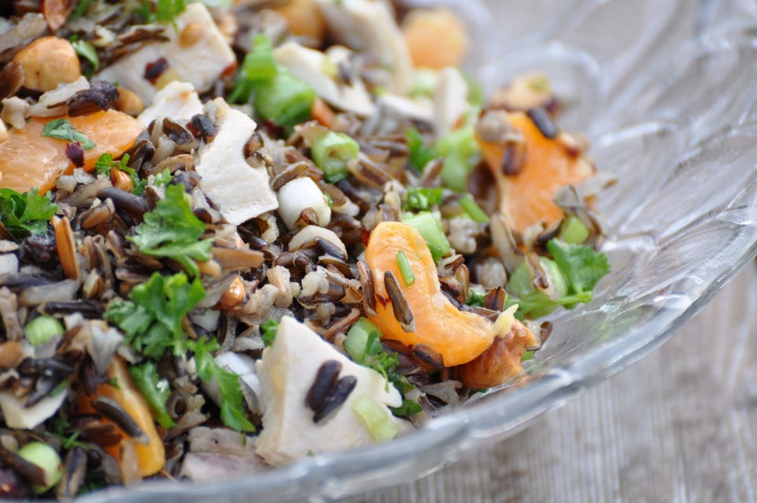 Detox Chicken and Wild Rice Salad with Tangerines