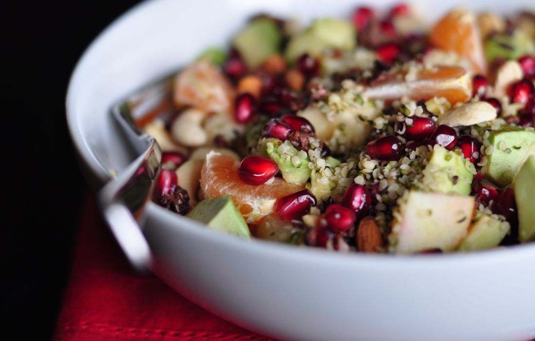 Morning Winter Fruit Bowls with Hemp Seeds and Cacao Nibs