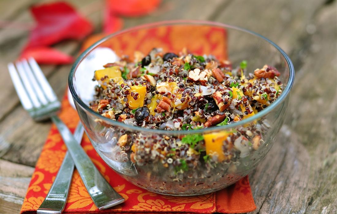 Black Quinoa and Roasted Pumpkin Salad