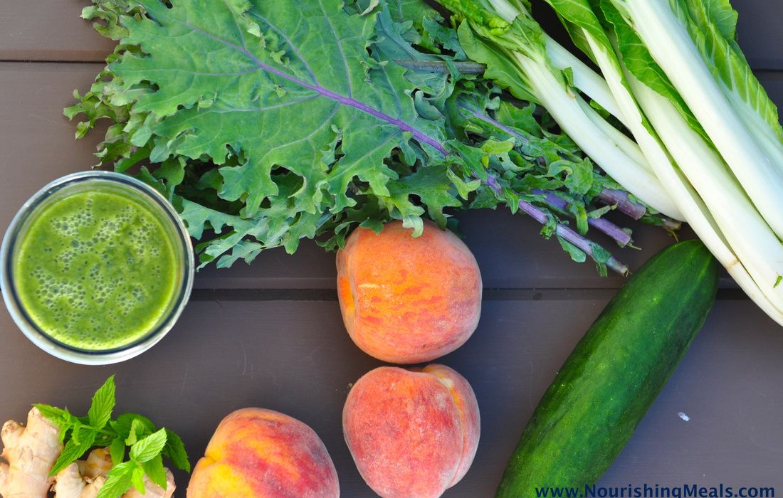Peach Ginger Mint Green Smoothie