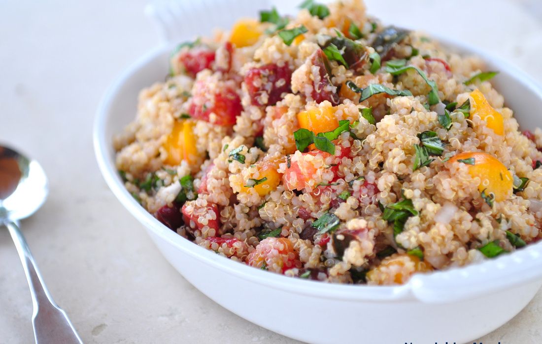 Heirloom Tomato Basil Quinoa Salad