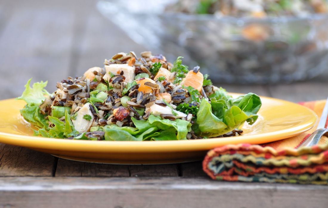 Chicken & Wild Rice Salad with Tangerines & Hazelnuts