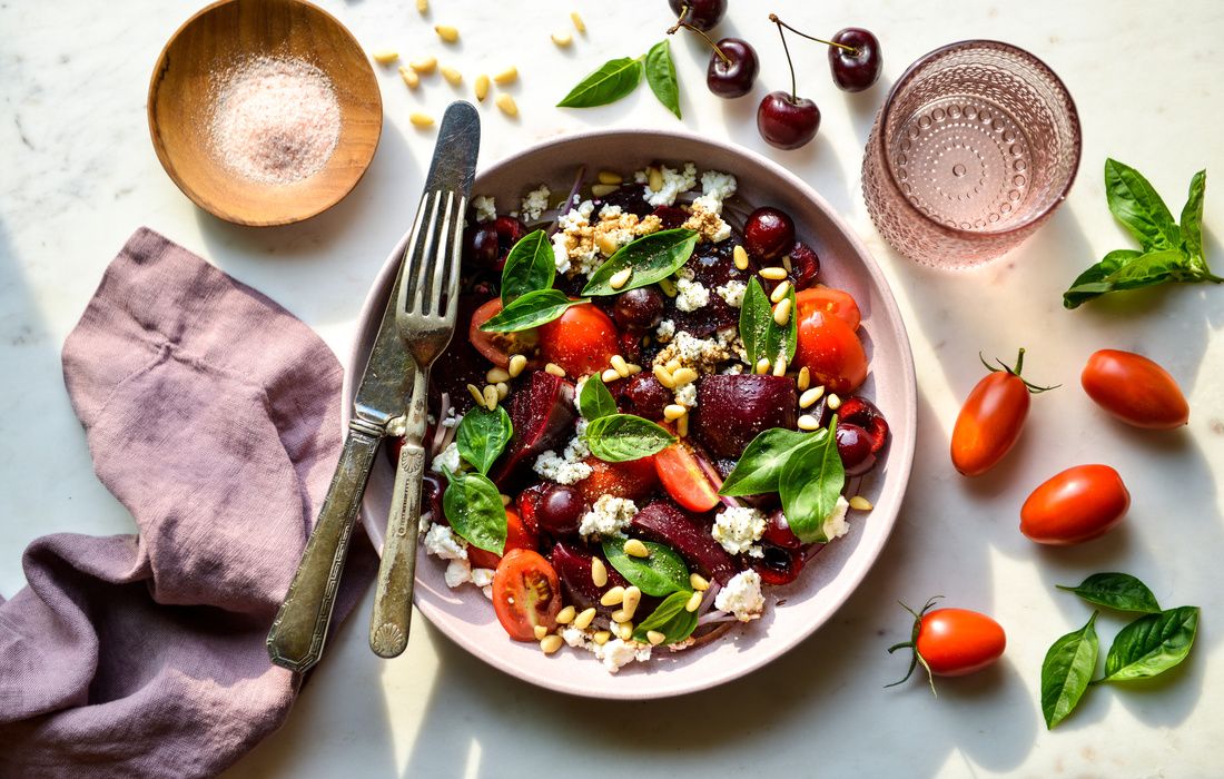 BEET TOMATO CHERRY GOAT CHEESE SALAD-1