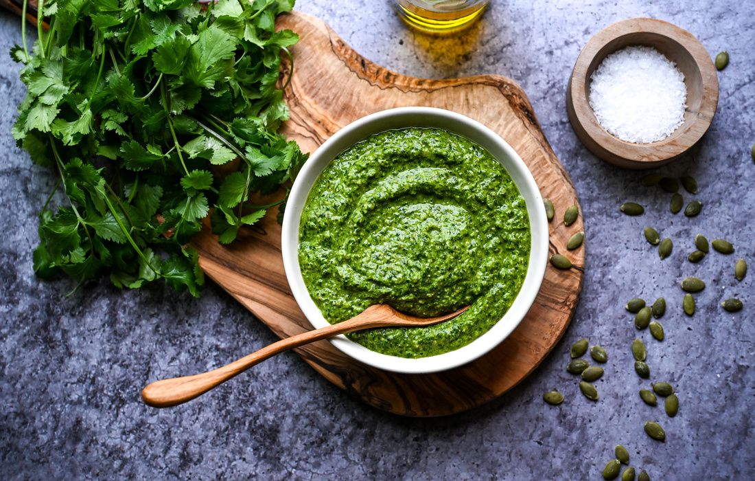 DAIRY-FREE NUT-FREE CILANTRO PESTO