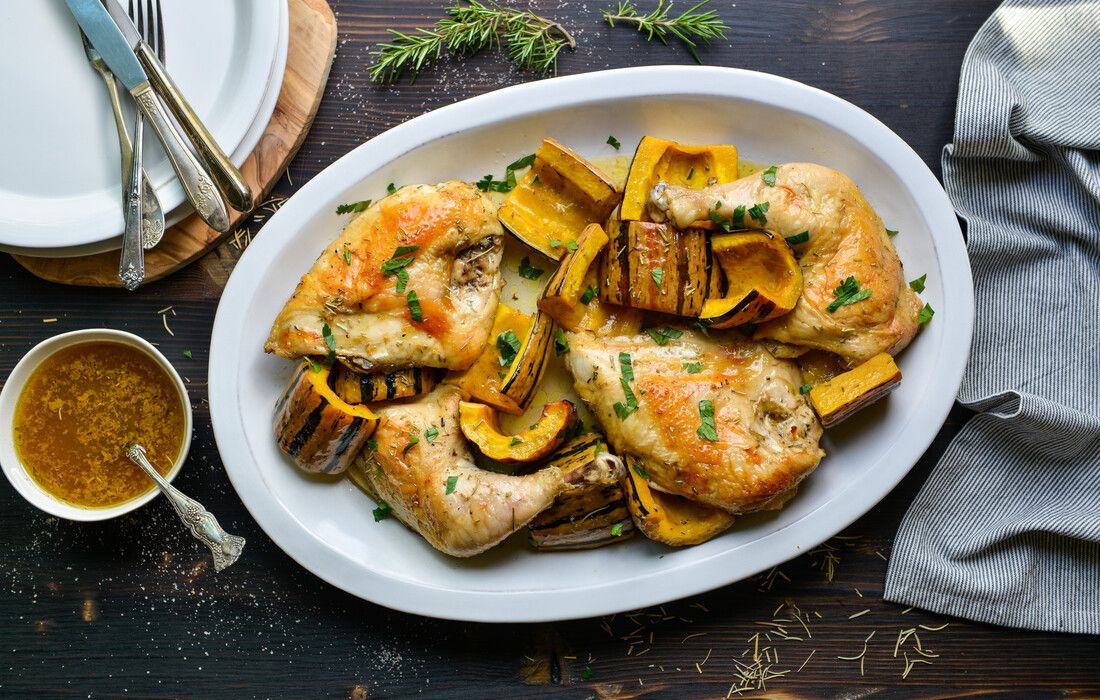 sheet pan roasted chicken and winter squash-3