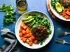 CHIPOTLE BURGER AND ROASTED SWEET POTATO BOWLS-1
