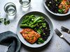 Sesame Ginger Salmon Bowls with Black Rice and Sugar Snap Peas-1
