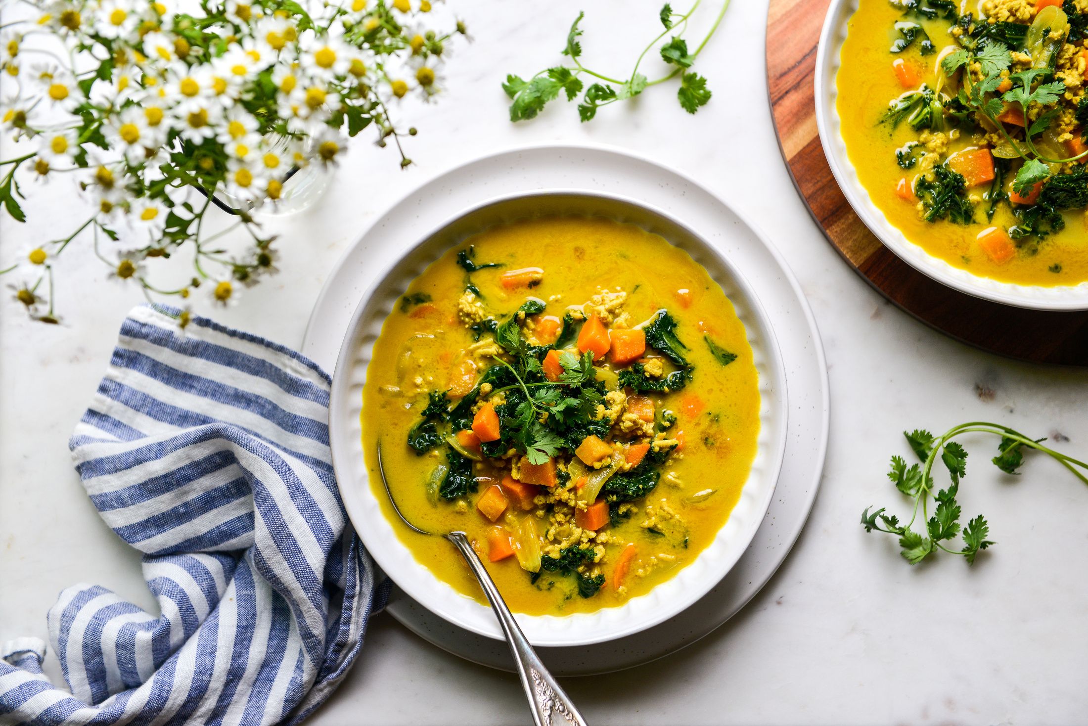 EASY CURRIED CHICKEN KALE SWEET POTATO SOUP-1