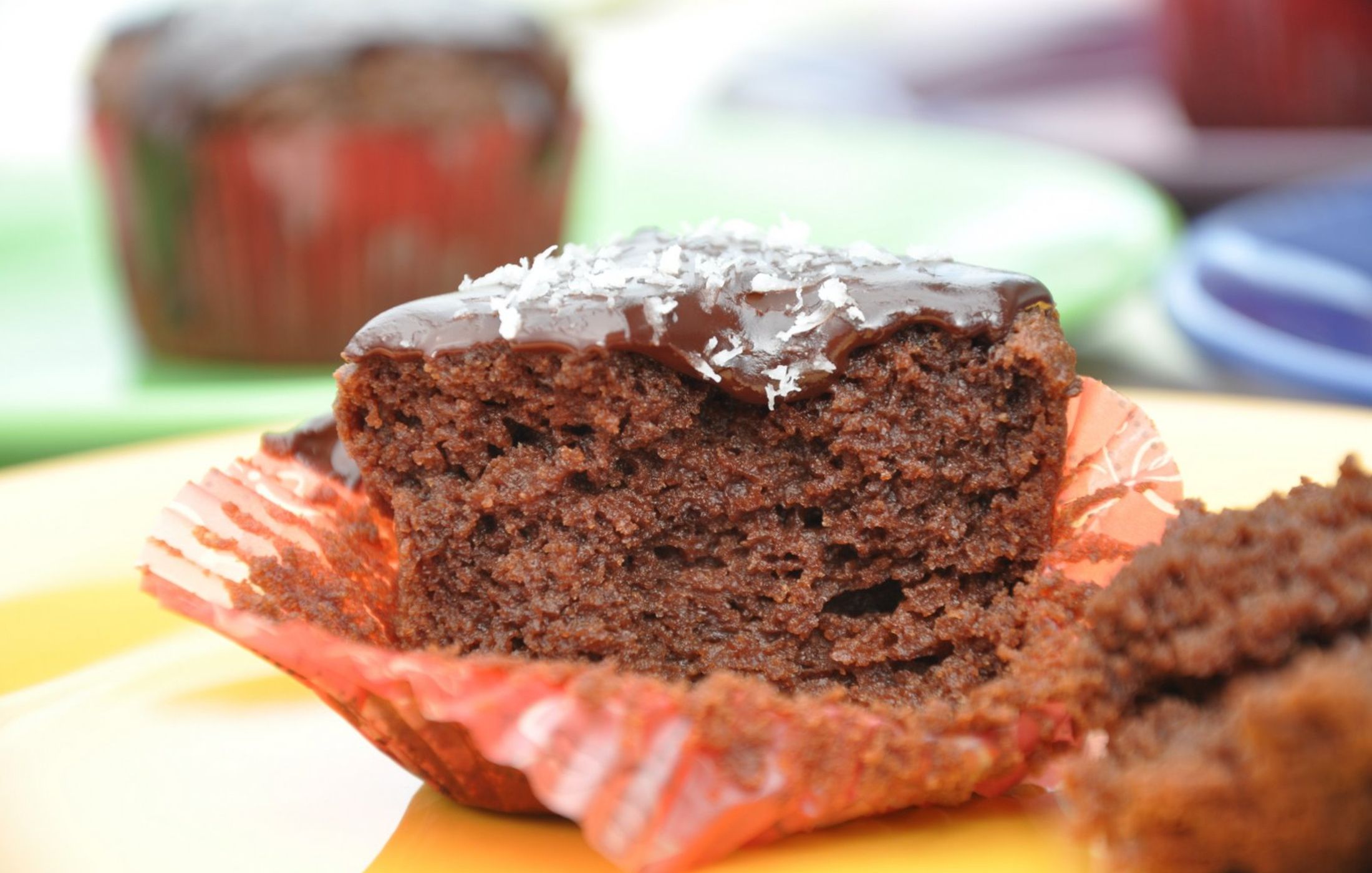 Gluten-Free Grain-Free Paleo Vegan Chocolate Brownie Cupcakes with Chocolate Ganache Frosting