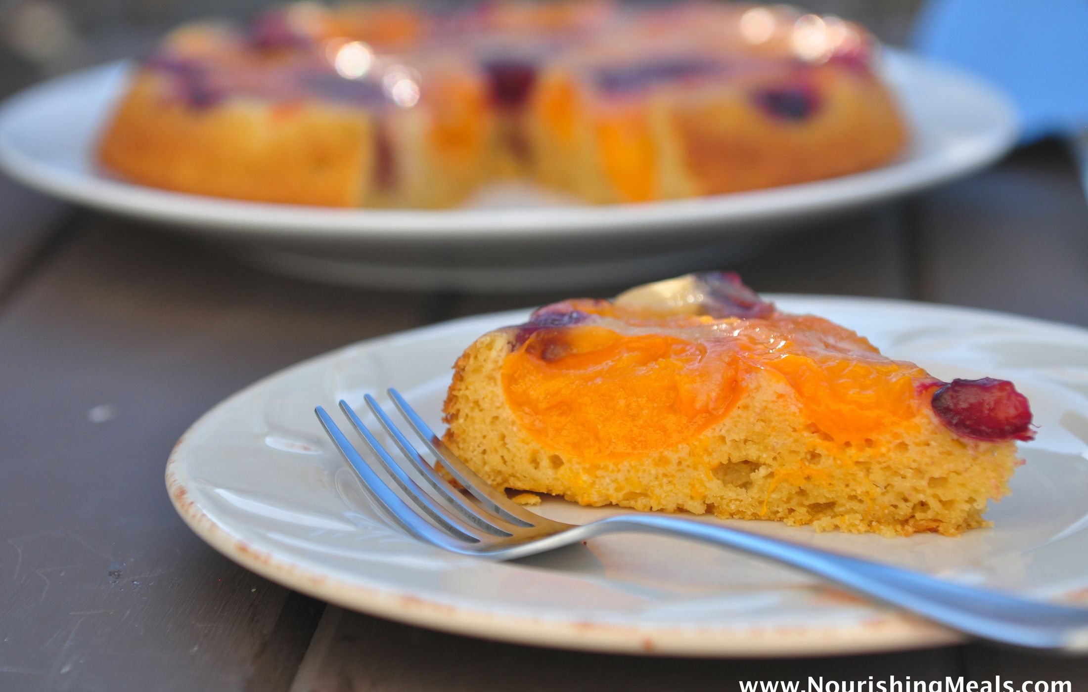 Apricot-Cherry Upside Down Cake (gluten-free, grain-free, nut-free)