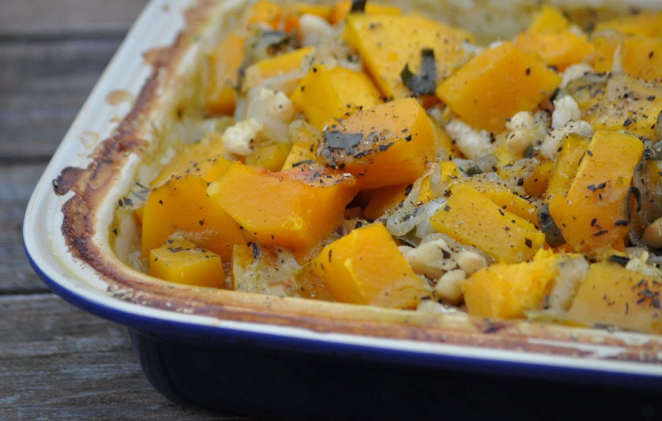 Butternut Squash Casserole with Sage and Shallots