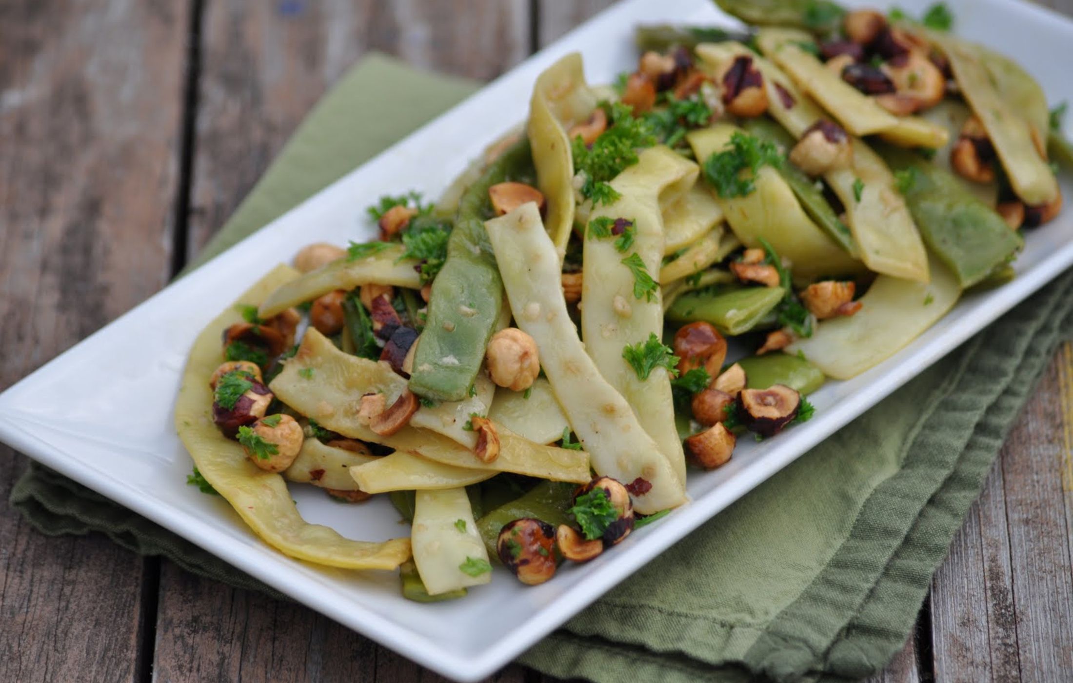 Sautéed Romano Beans with Toasted Hazelnuts