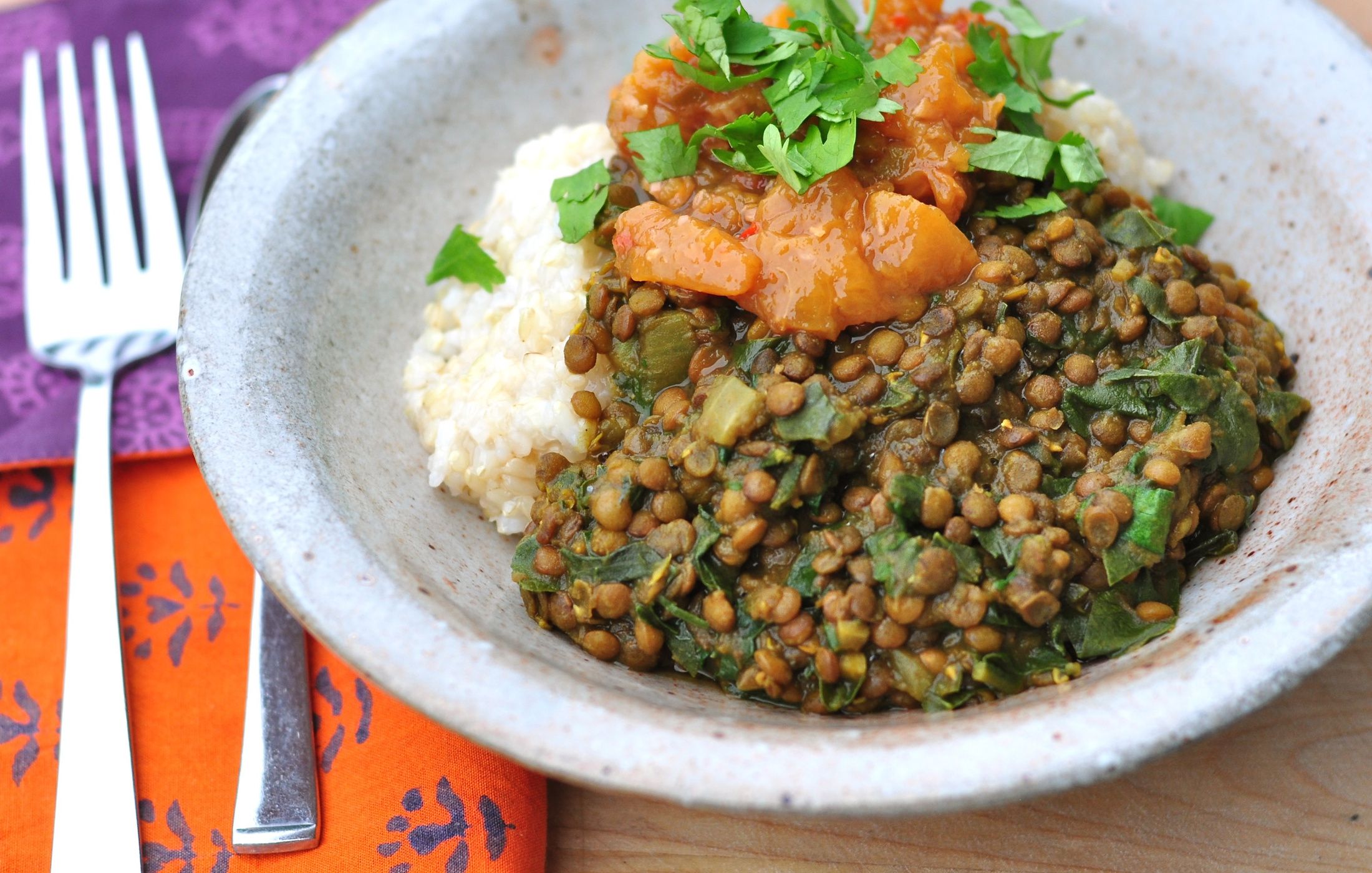 Lentil and Kale Dal Vegan