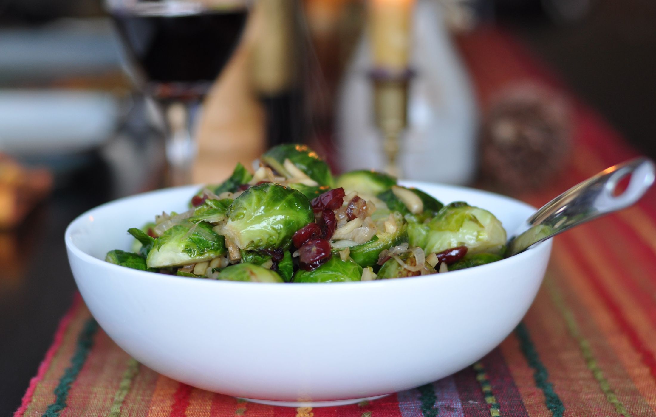 Sautéed Brussels Sprouts with Shallots and Cranberries