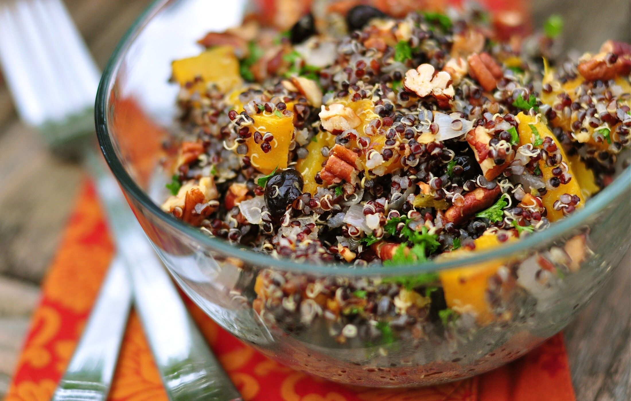 Black Quinoa and Roasted Pumpkin Salad Vegan