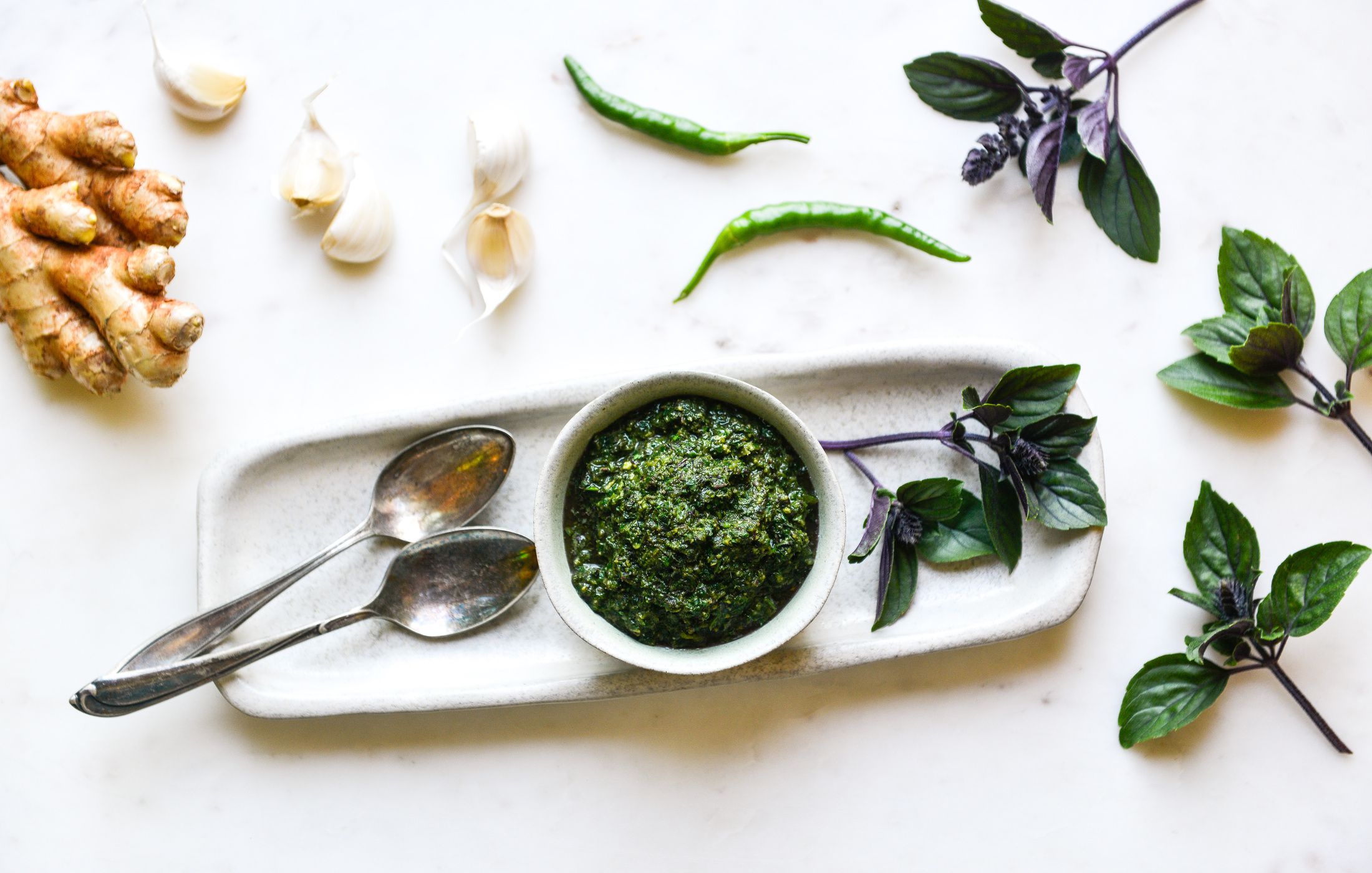 AFRICAN BLUE BASIL PURPLE MOUNTAIN BASIL RAW CHUTNEY RECIPE