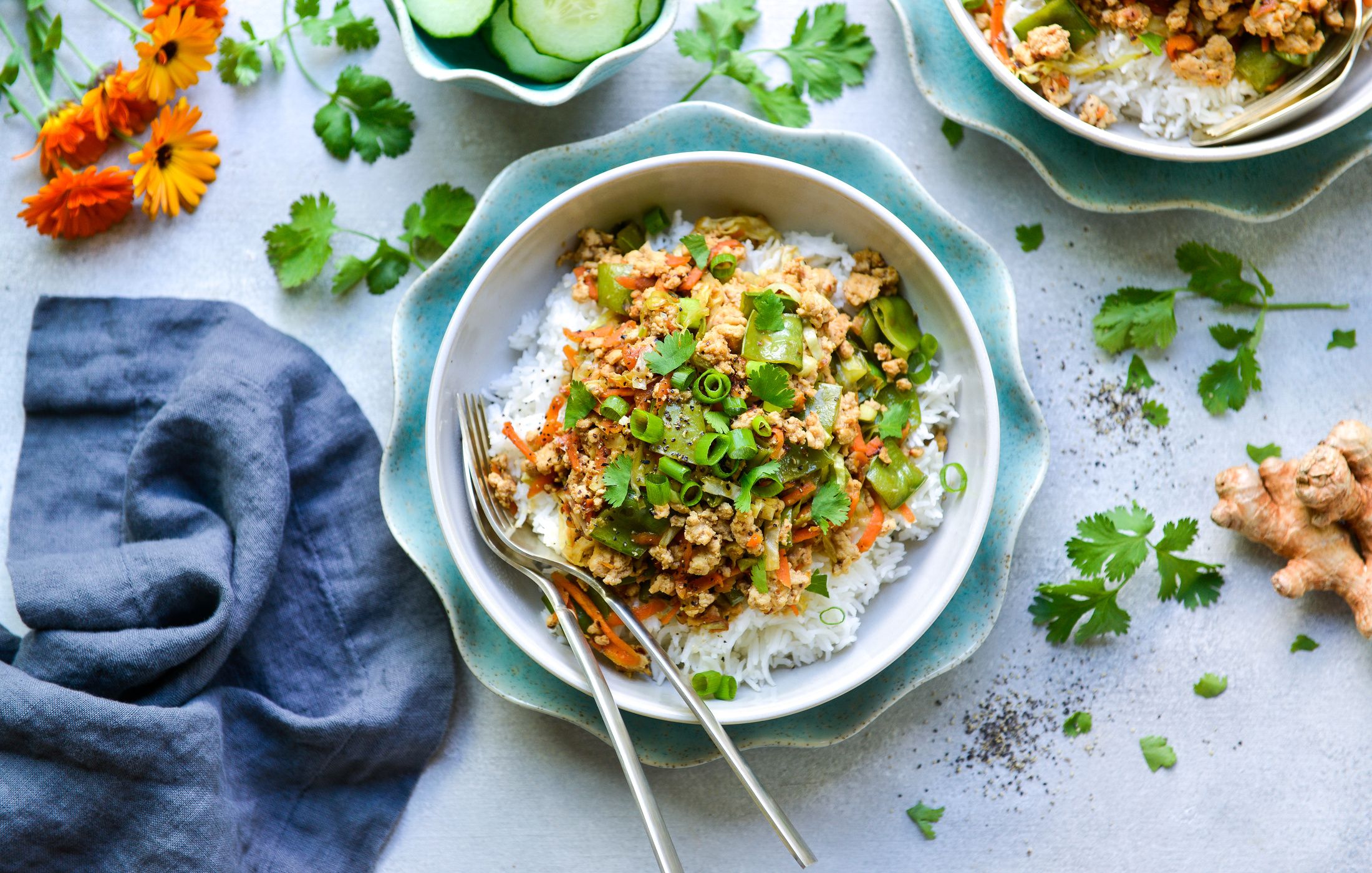 ASIAN GROUND TURKEY AND RICE BOWLS-1