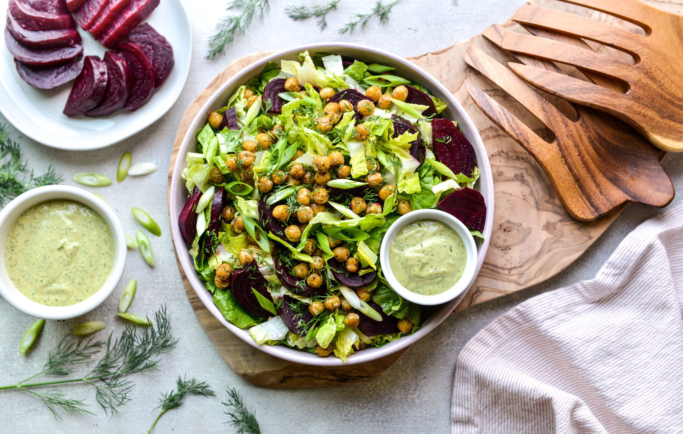 BEET AND CHICKPEA SALAD WITH CREAMY DILL DRESSING-1