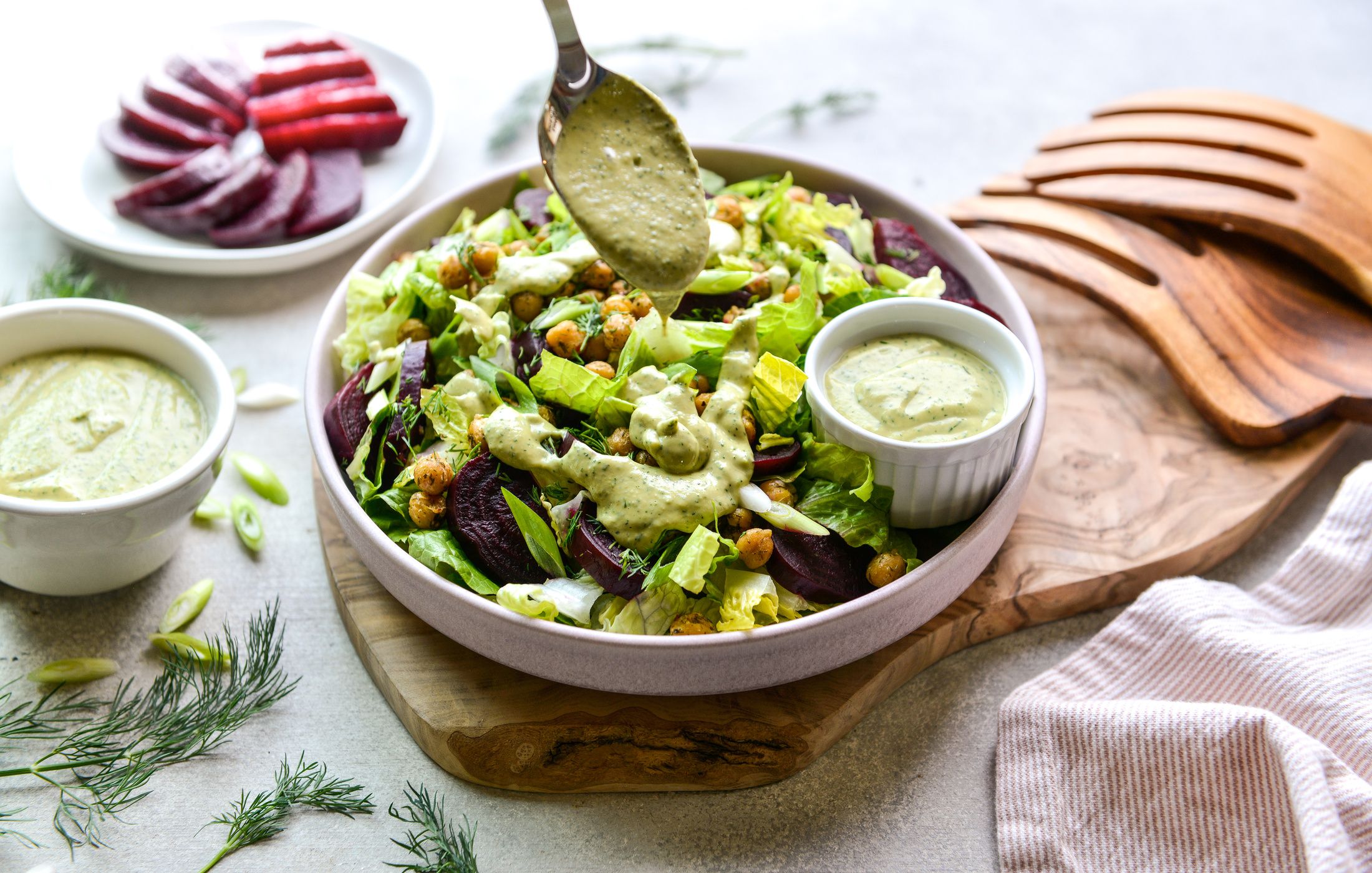 BEET AND CHICKPEA SALAD WITH CREAMY DILL DRESSING-3