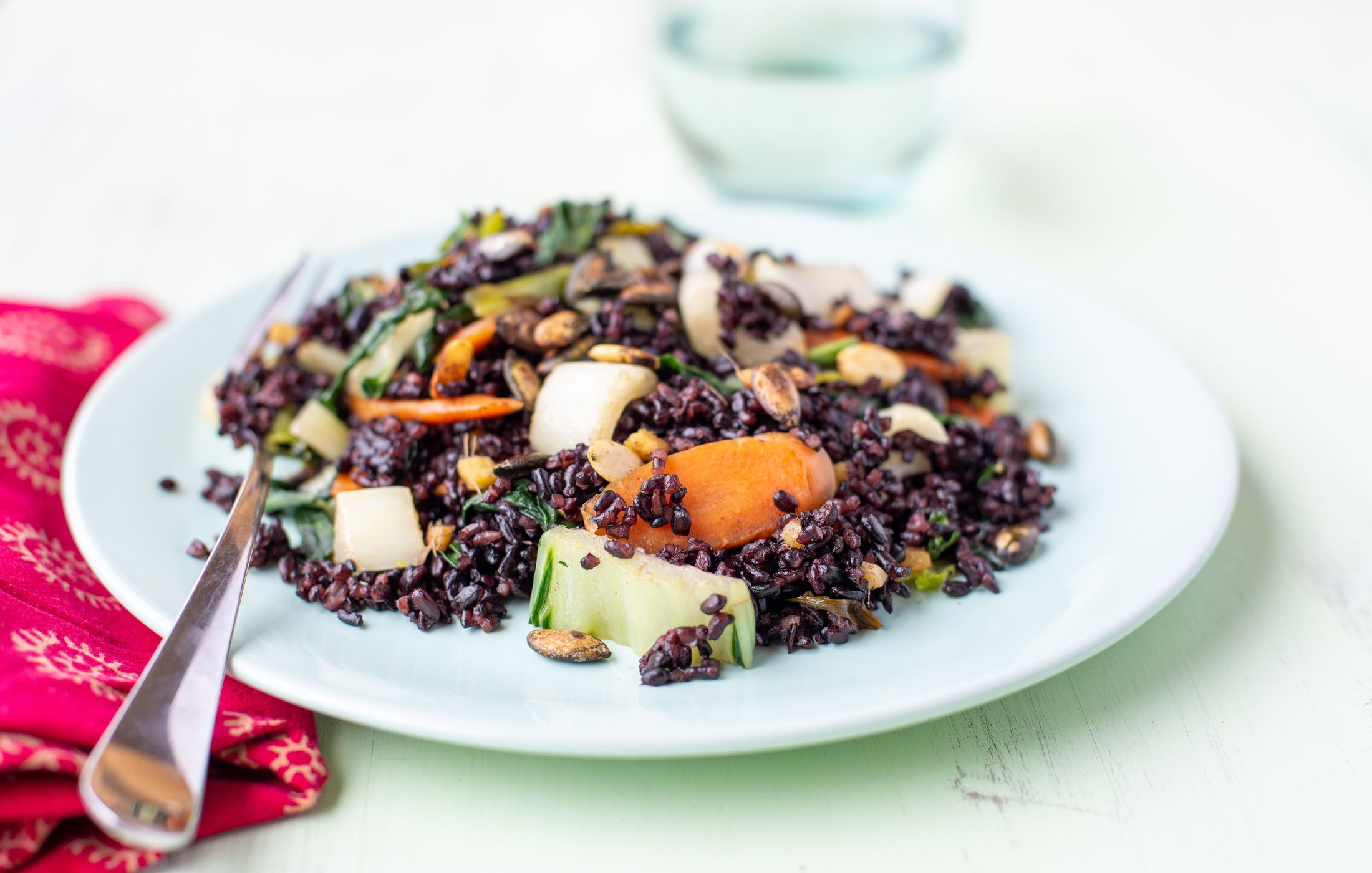 Bok Choy, Black Rice, and Ginger Stir Fry-2