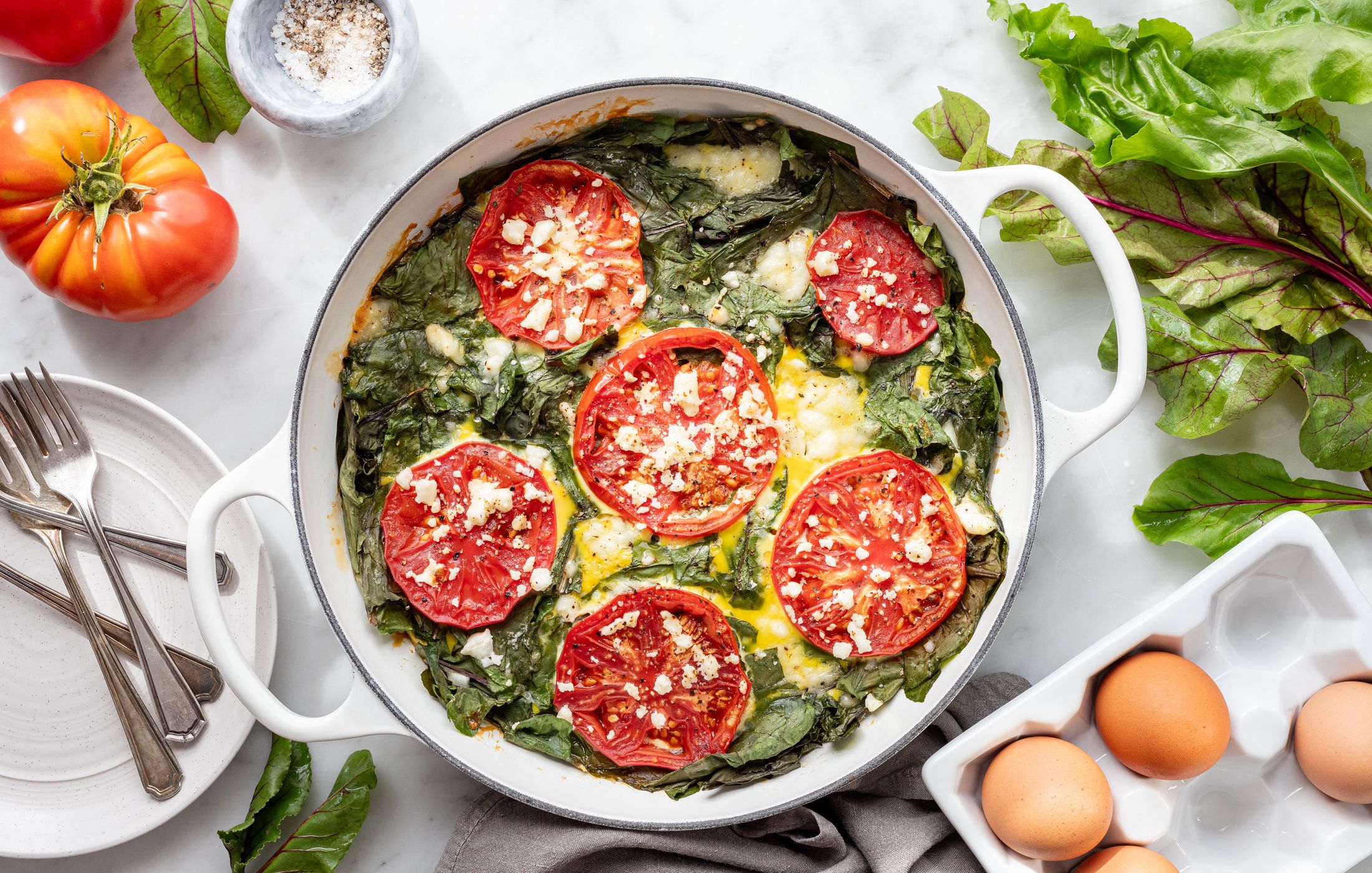Beet Green Egg Bake