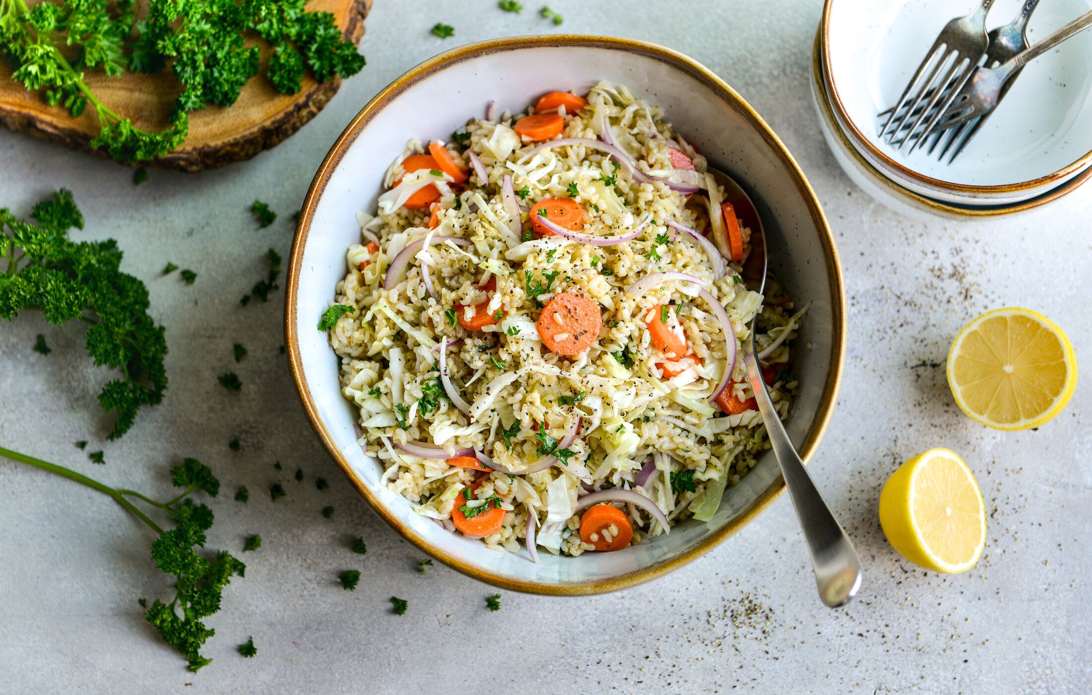 CABBAGE AND BROWN RICE SALAD-1