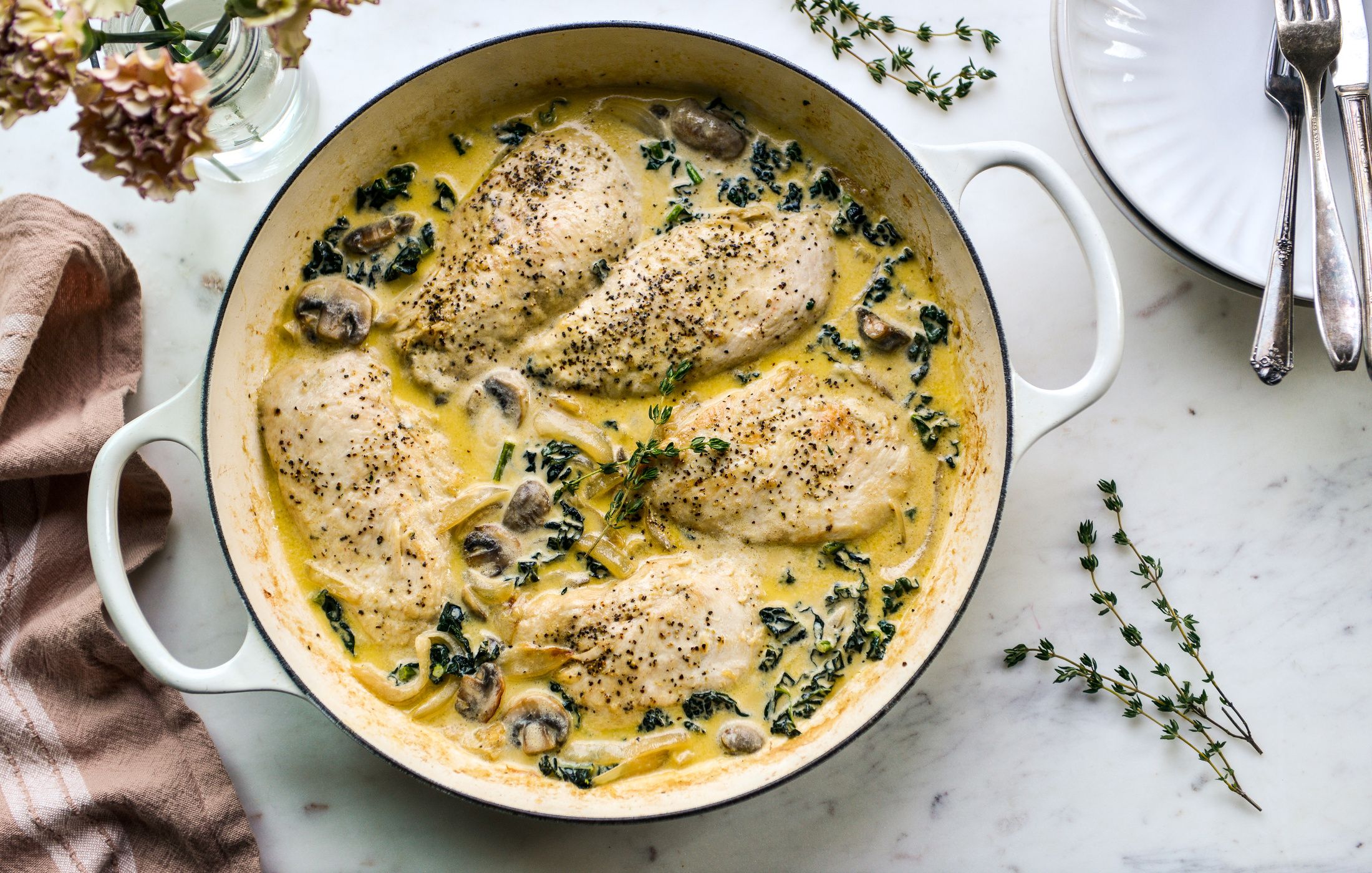 CREAMY MUSHROOM-KALE CHICKEN-1