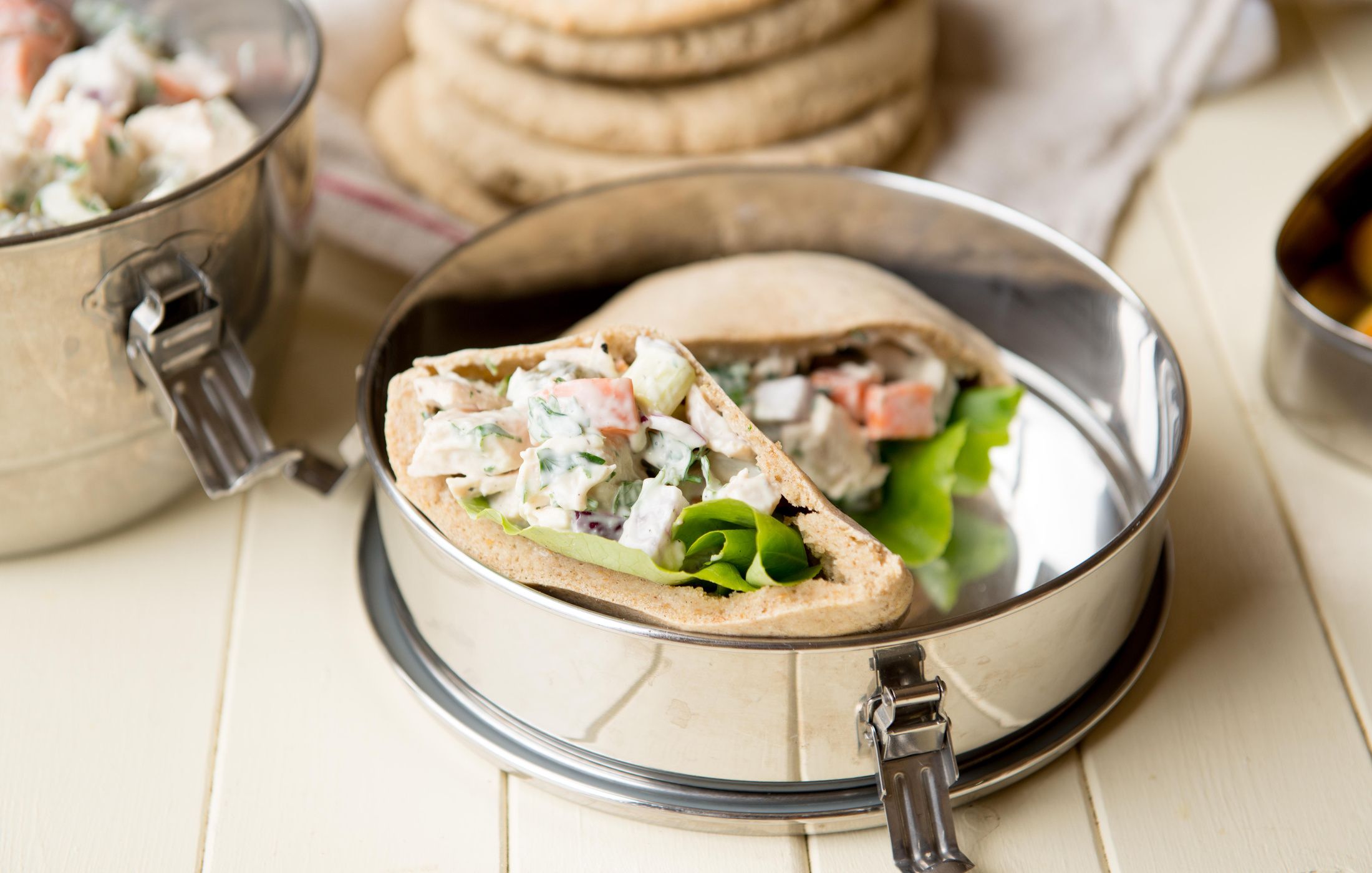 Gluten-Free Pita Bread and Chicken Salad-1