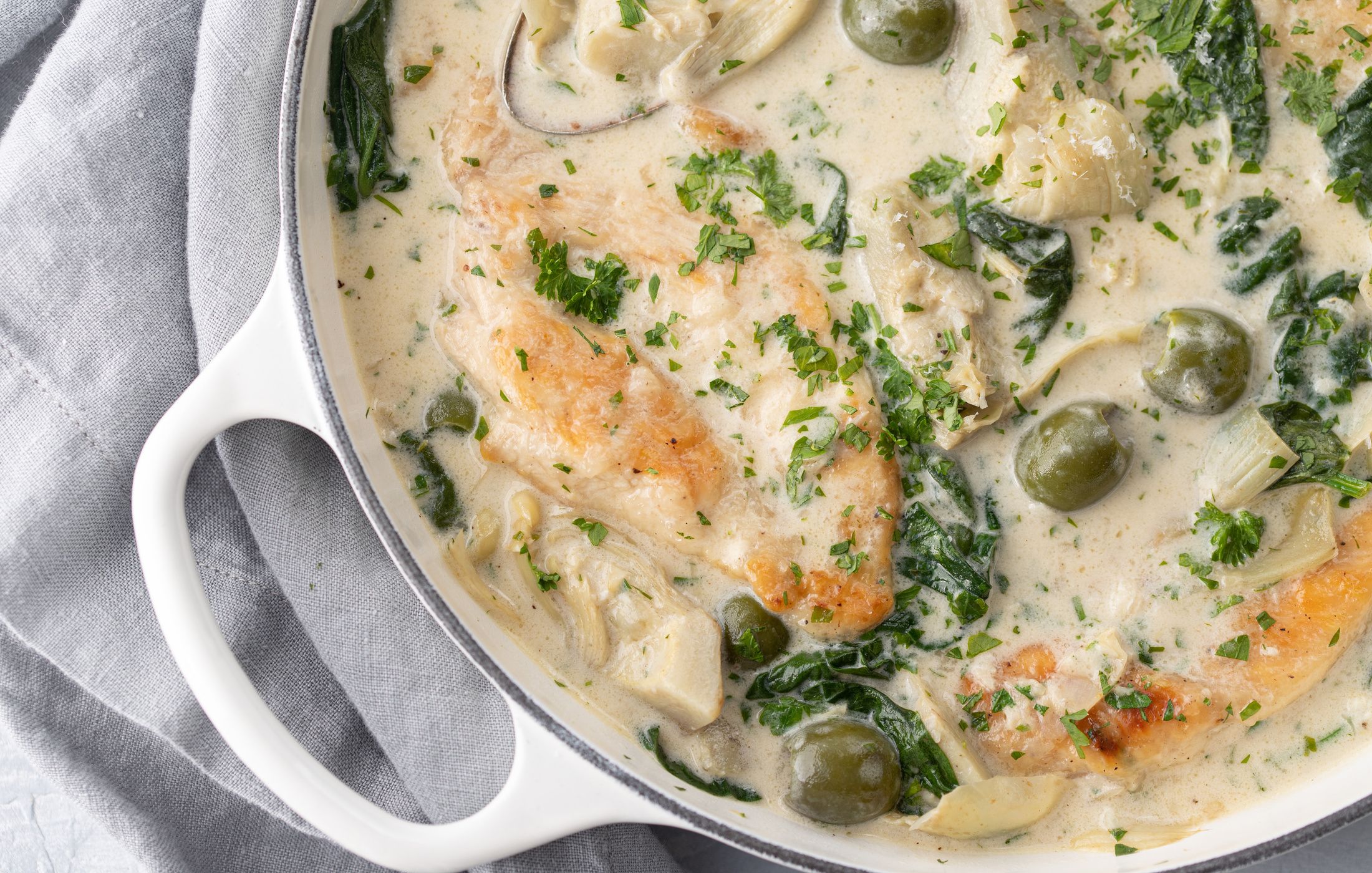 Chicken with Creamy Spinach and Artichokes-2