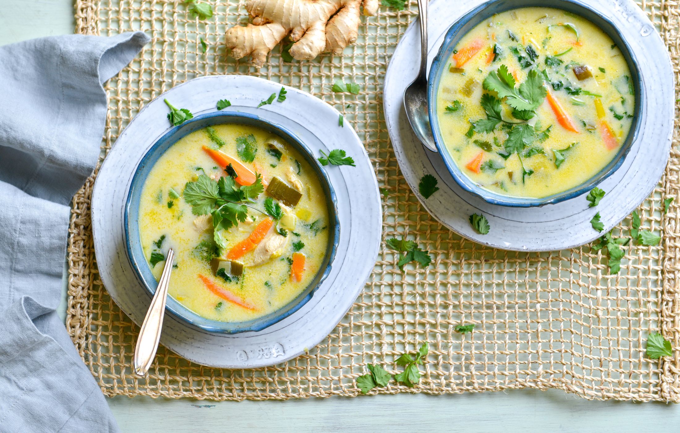 Chicken, Ginger, and Coconut Soup-2