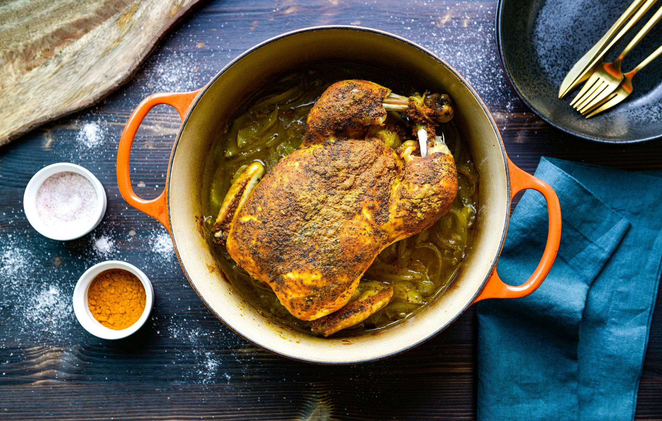DUTCH OVEN TURMERIC ROASTED CHICKEN-3