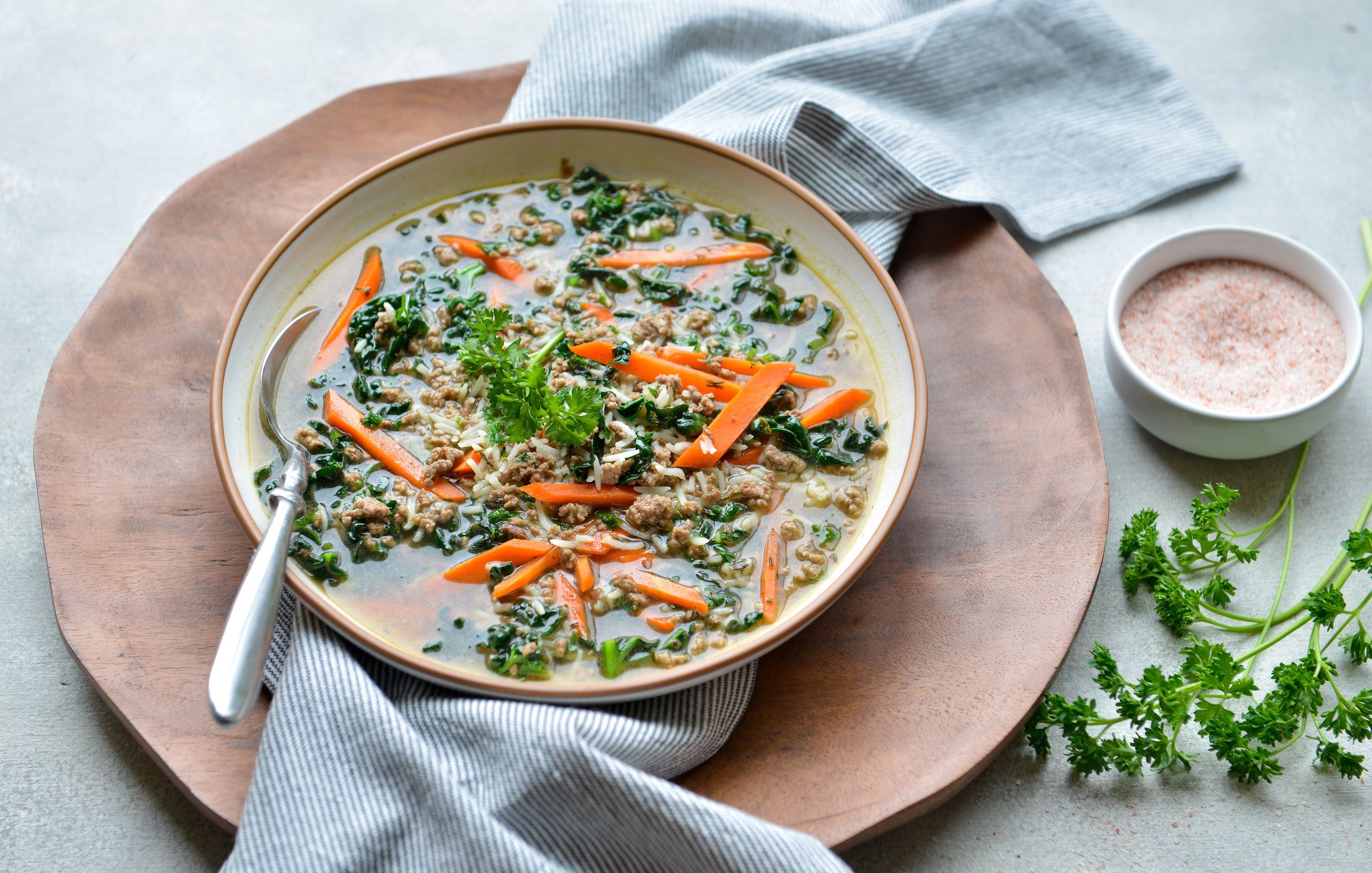 EASY BEEF KALE AND RICE SOUP-1