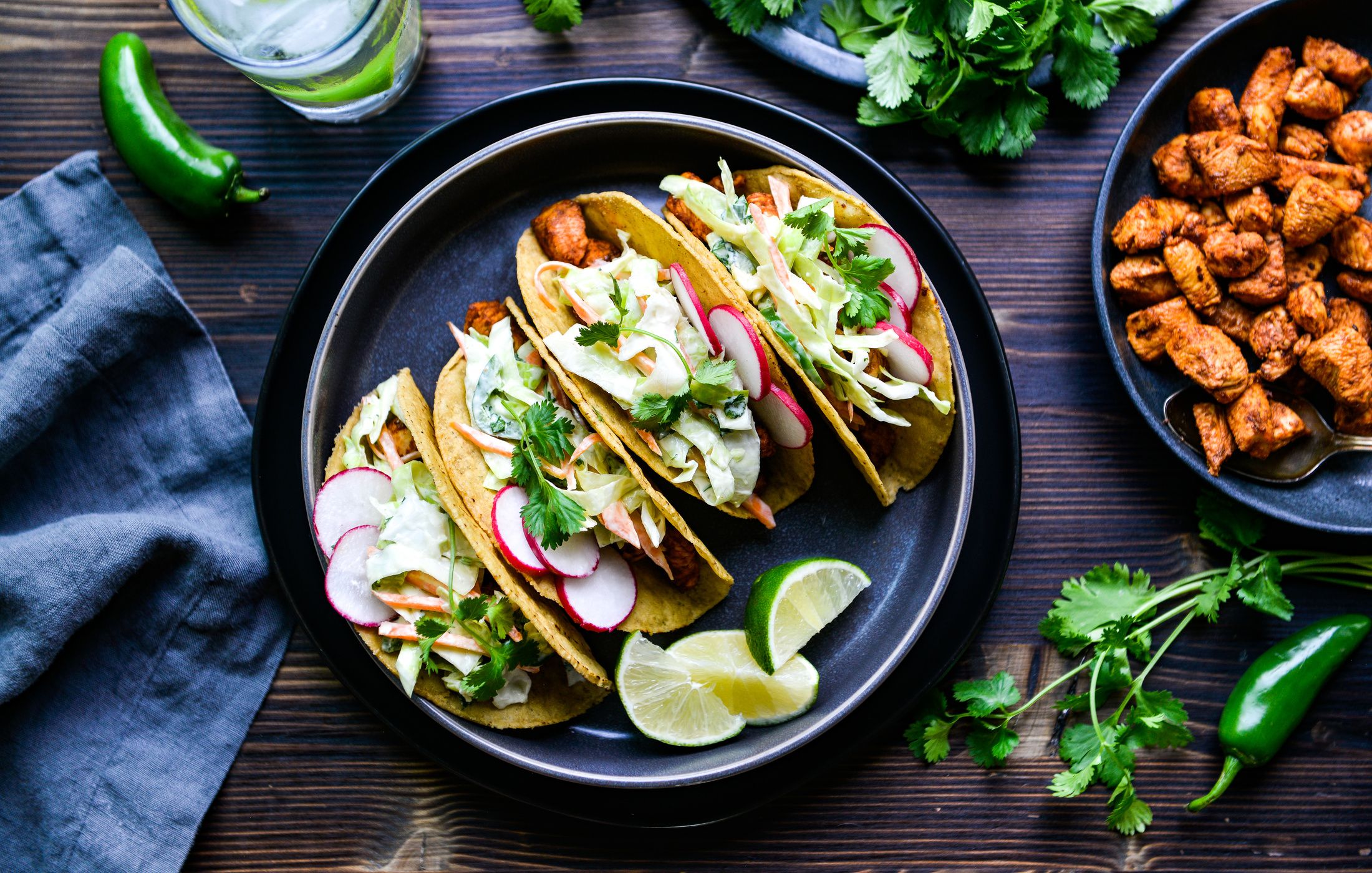EASY CHICKEN TACOS AND JALAPENO SLAW-1