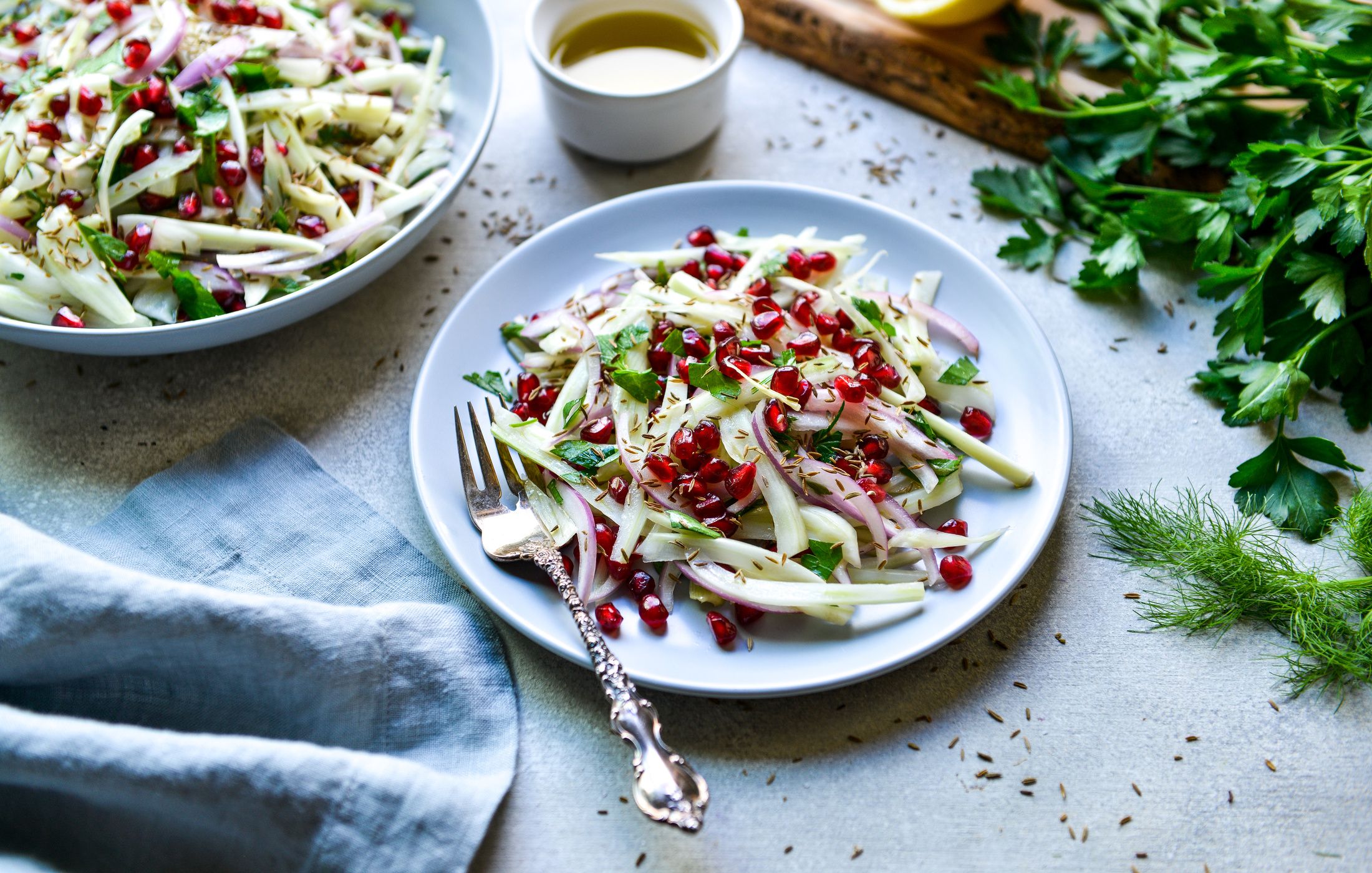 FENNEL AND POMEGRANATE SALAD TOASTED CUMIN SEEDS-3