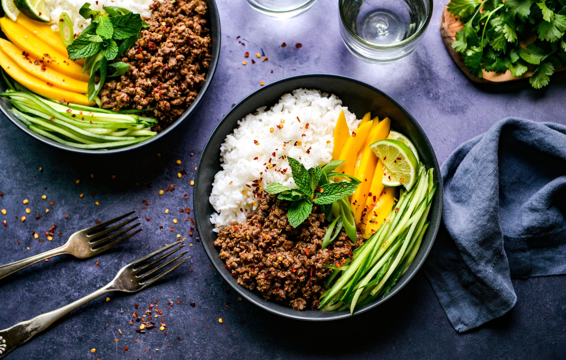 GINGERED BEEF RICE AND CUCUMBER BOWLS LOW-OXALATE-1