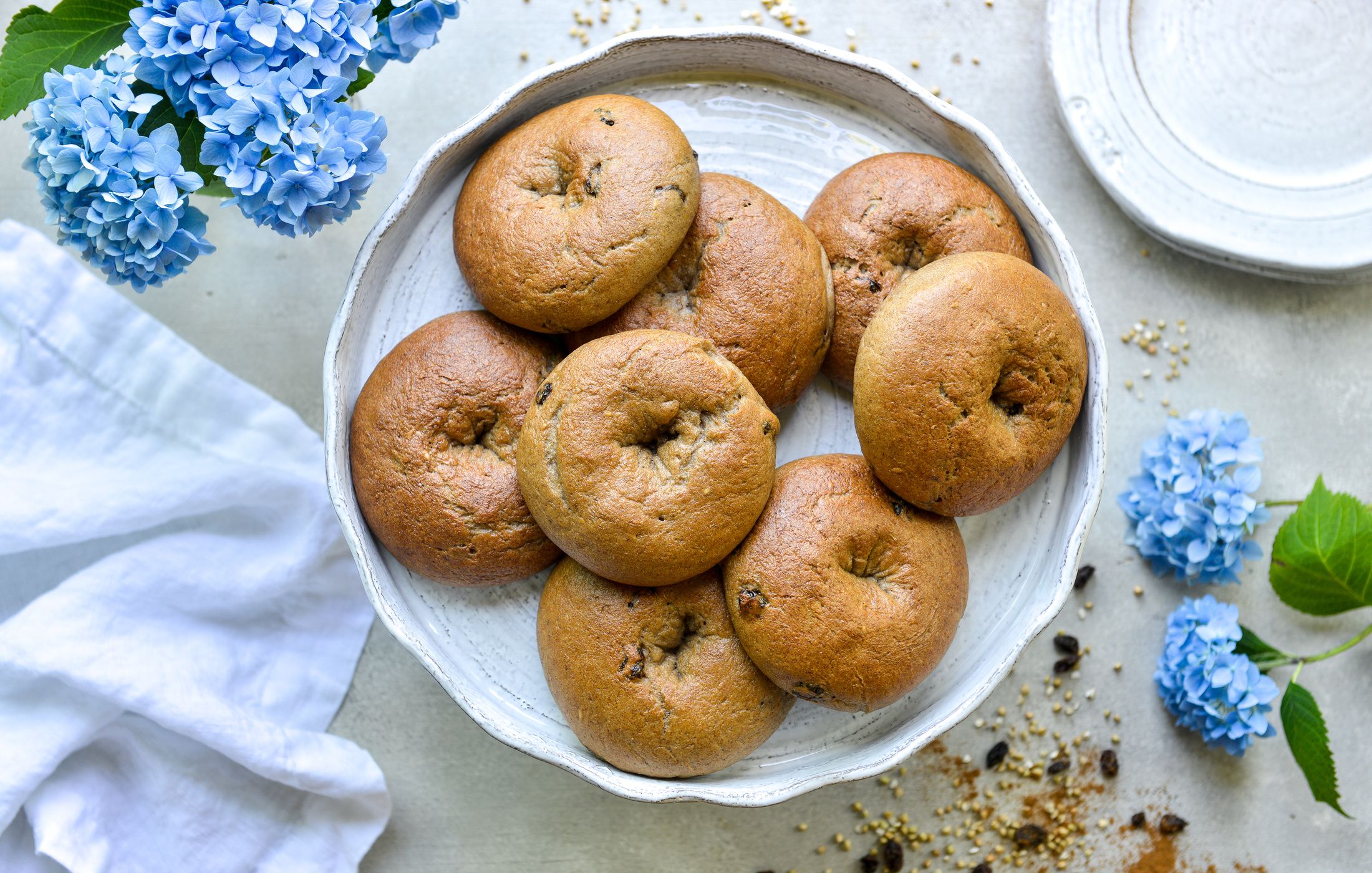 GLUTEN-FREE EGG-FREE VEGAN BUCKWHEAT CINNAMON RAISIN BAGELS-1