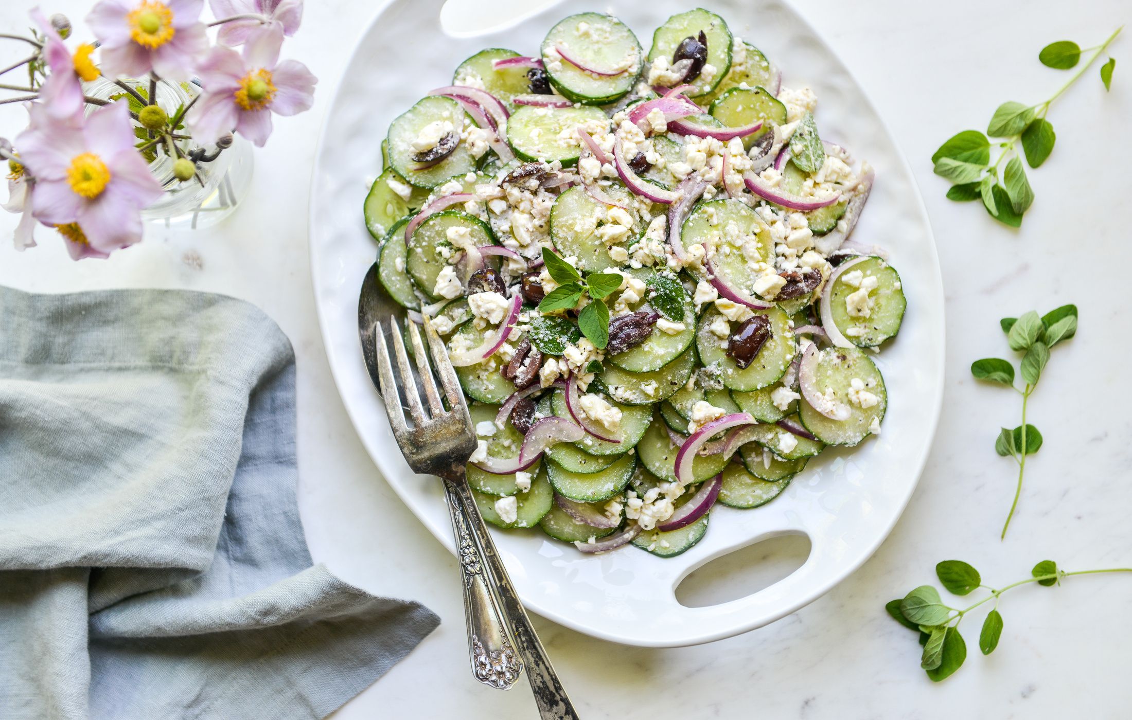 GREEK CUCUMBER SALAD WITH FETA AND OLIVES-1