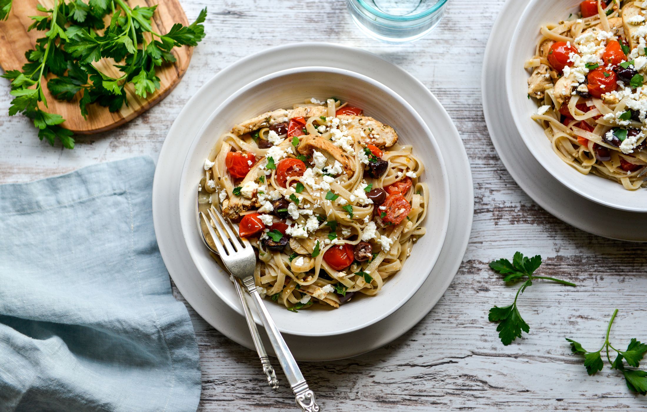 GREEK SKILLET CHICKEN FETTUCCINI-1