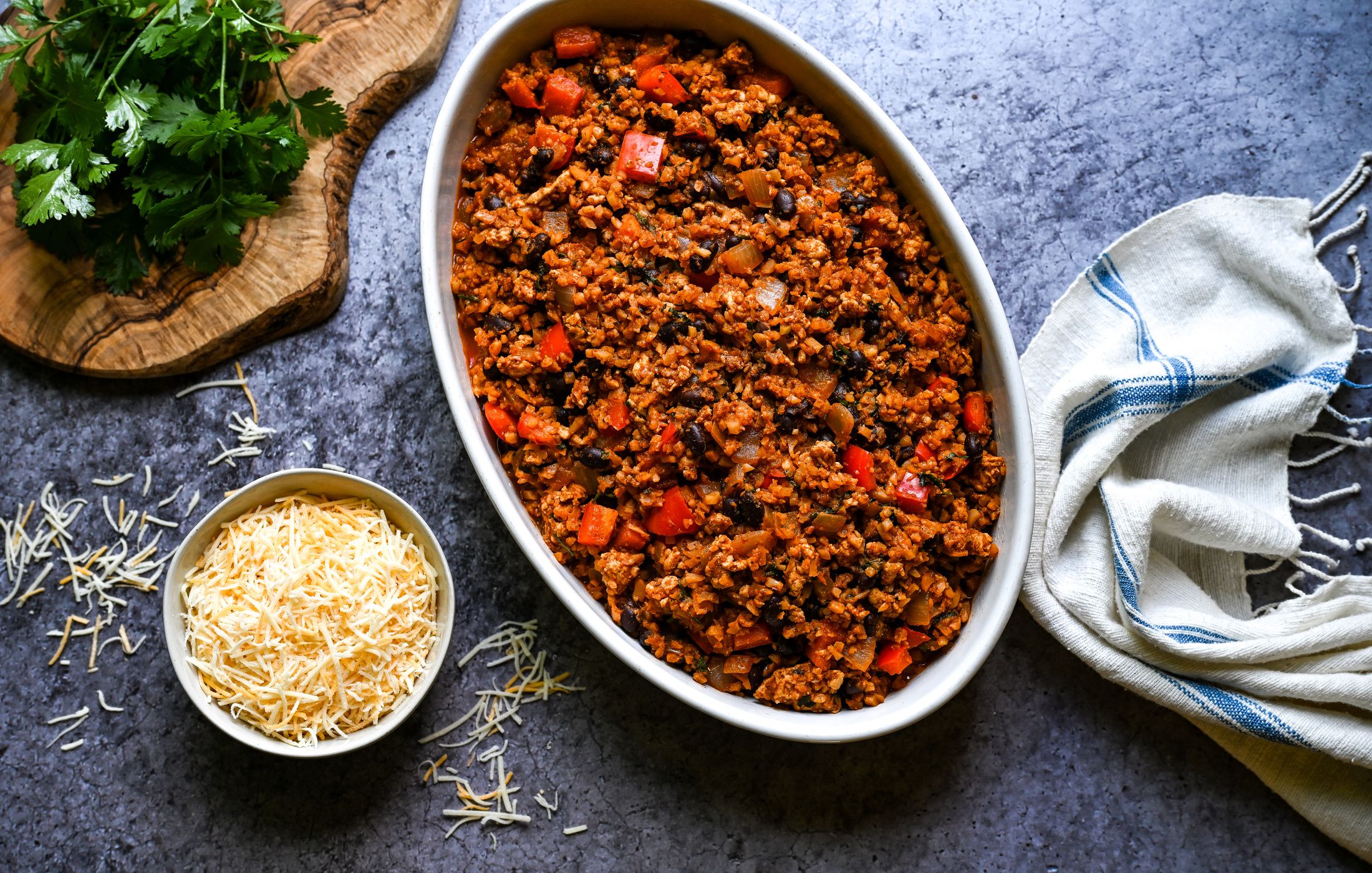 GROUND TURKEY AND BLACK BEAN ENCHILADA CASSEROLE GRAIN-FREE LOW-CARB-1