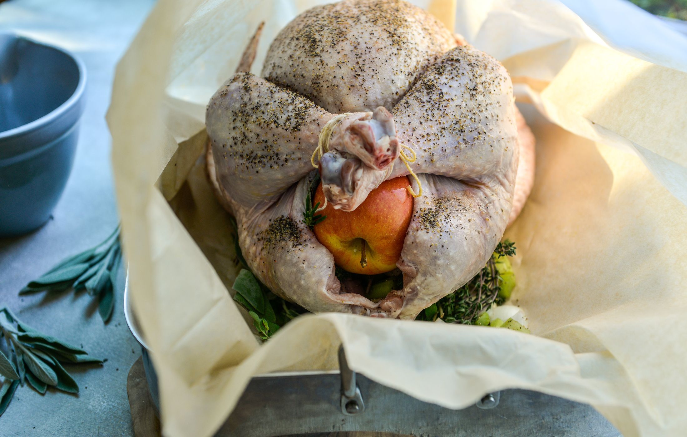 Herb Roasted Whole Turkey in Parchment