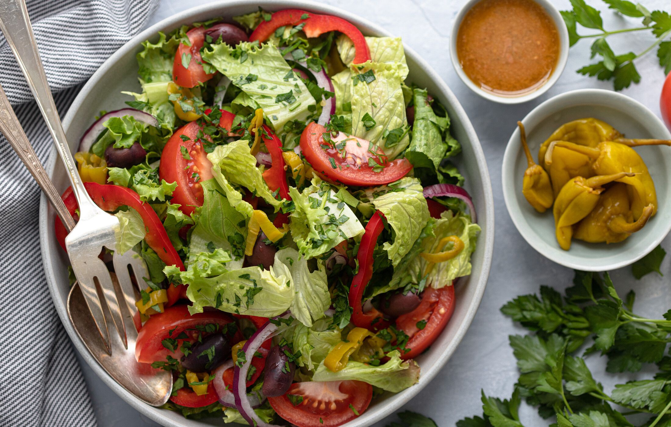 Italian Greens Salad with Red Wine Vinaigrette-2