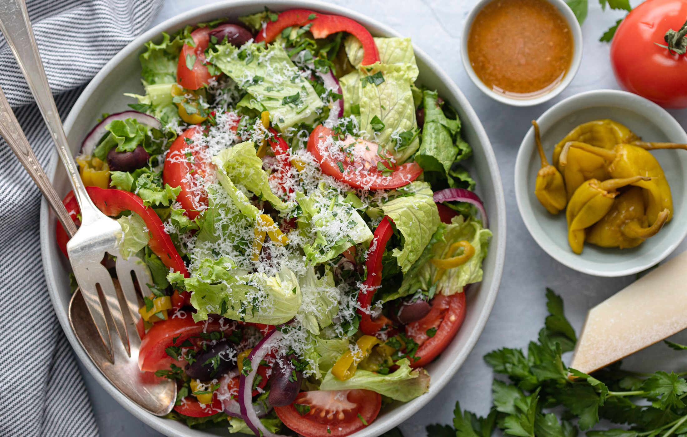 Italian Greens Salad with Red Wine Vinaigrette-3