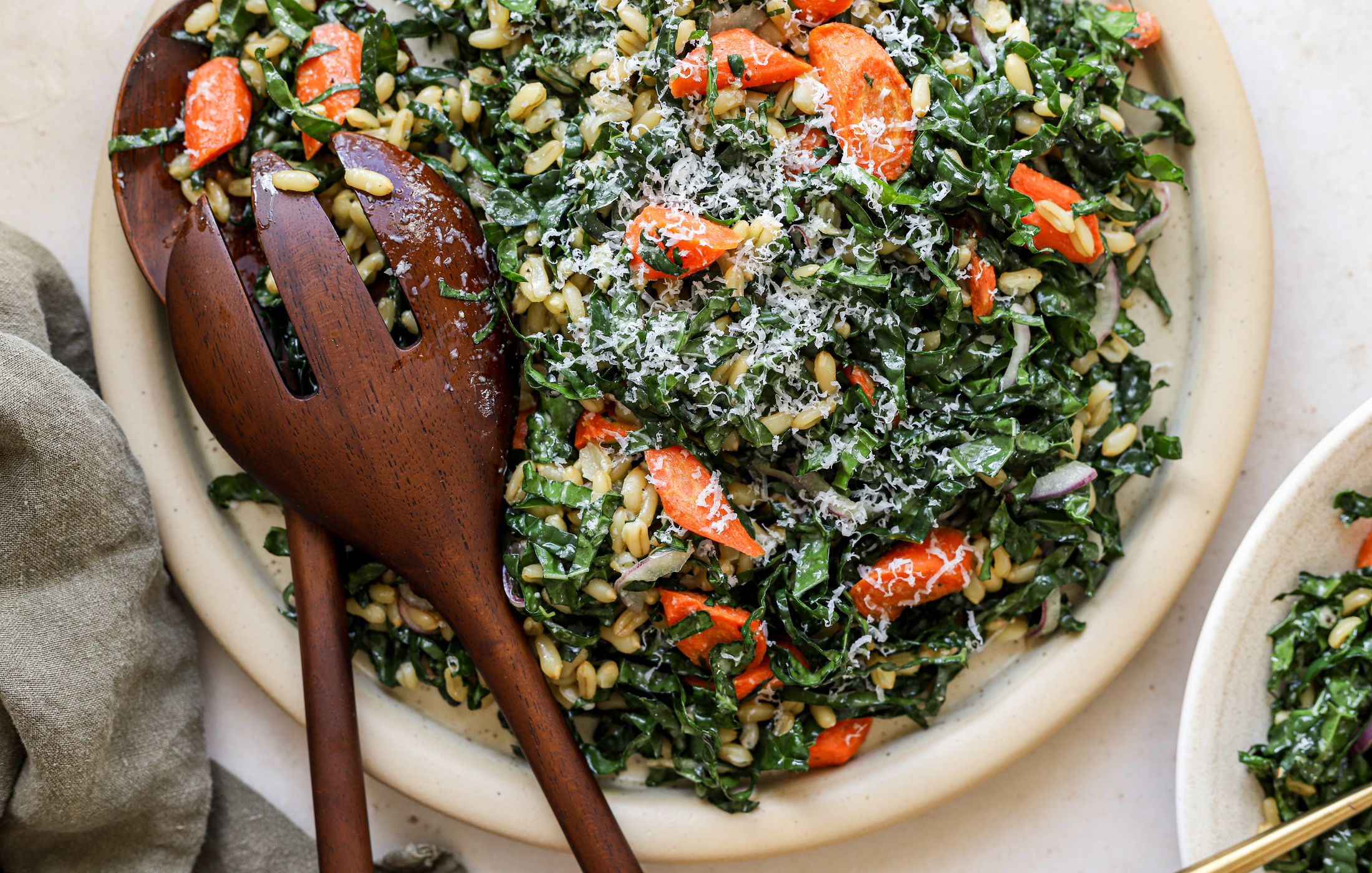 Kamut and Kale Salad with Lemon Parmesan Dressing-2