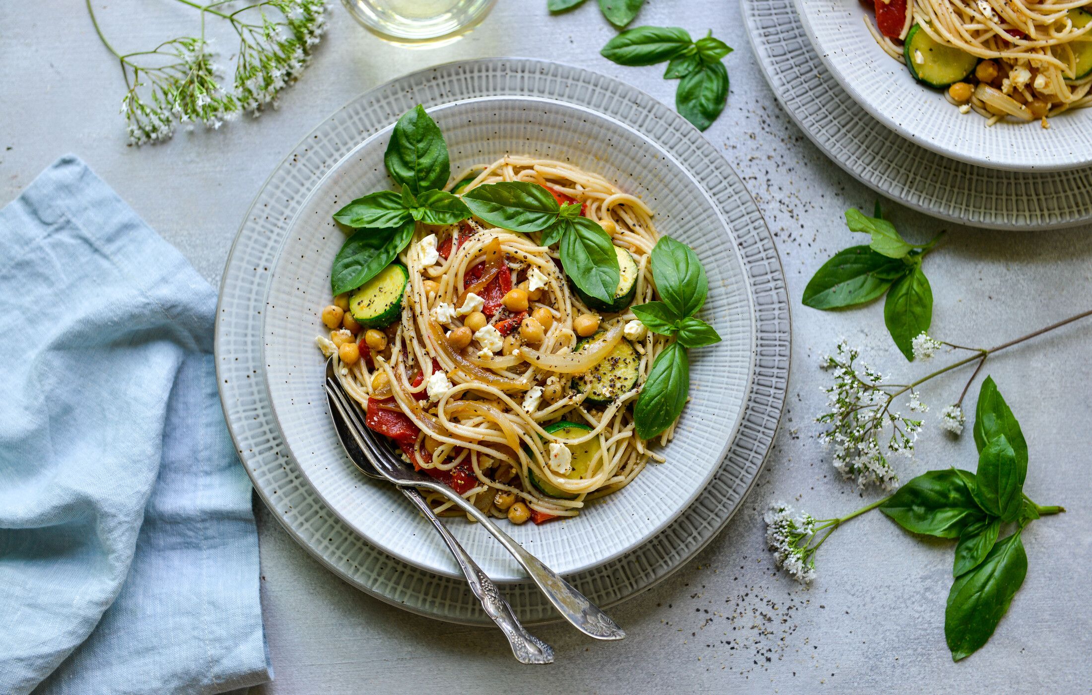 Mediterranean Vegetable Spaghetti | Nourishing Meals®