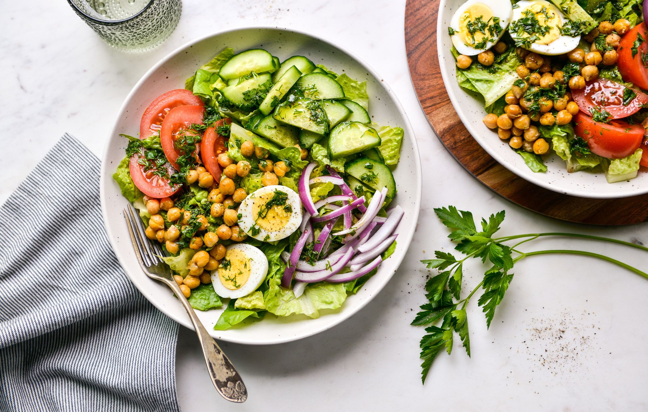 Mediterranean Chickpea, Egg, and Vegetable Salad